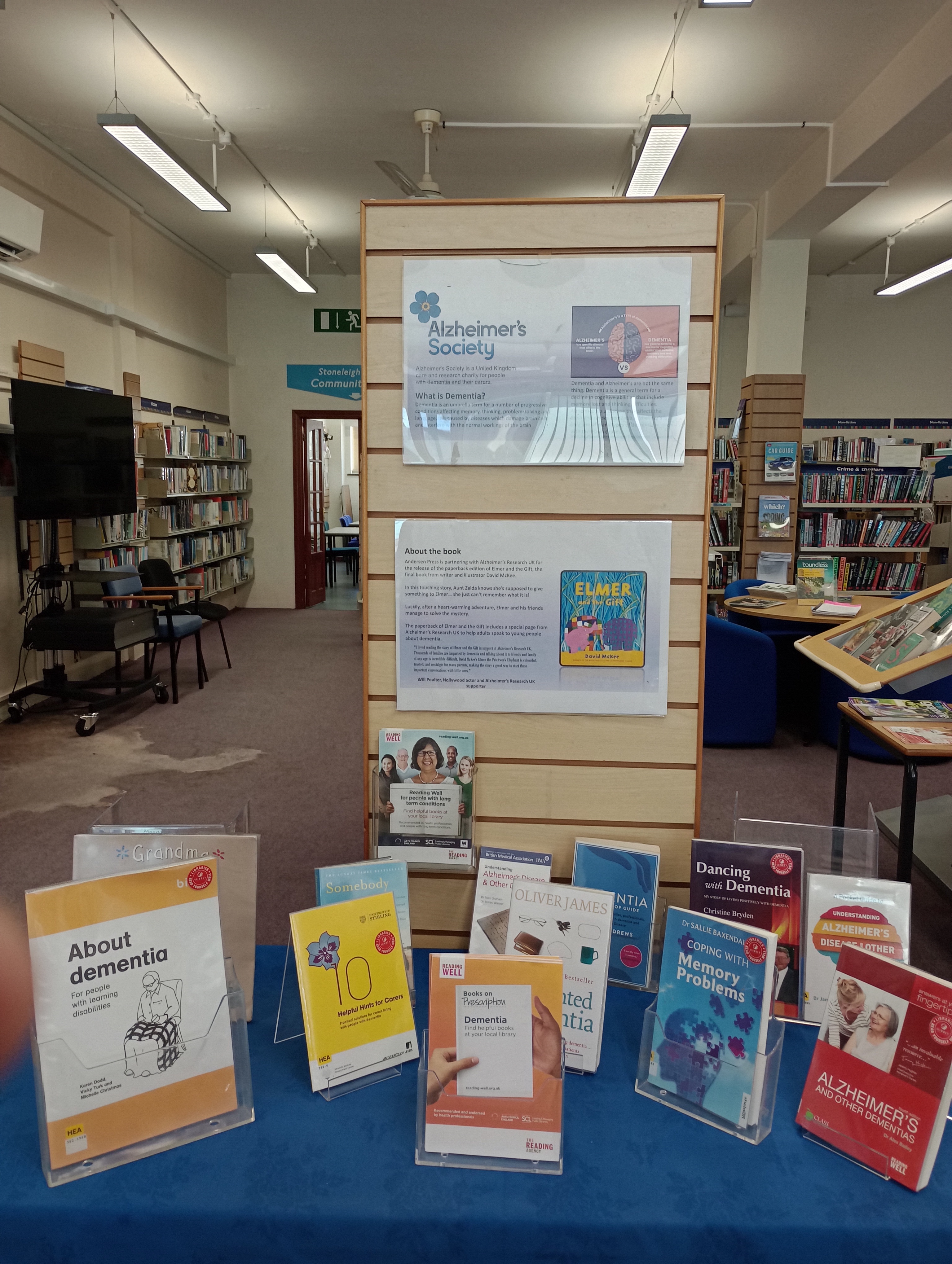 Alzheimer and dementia books display