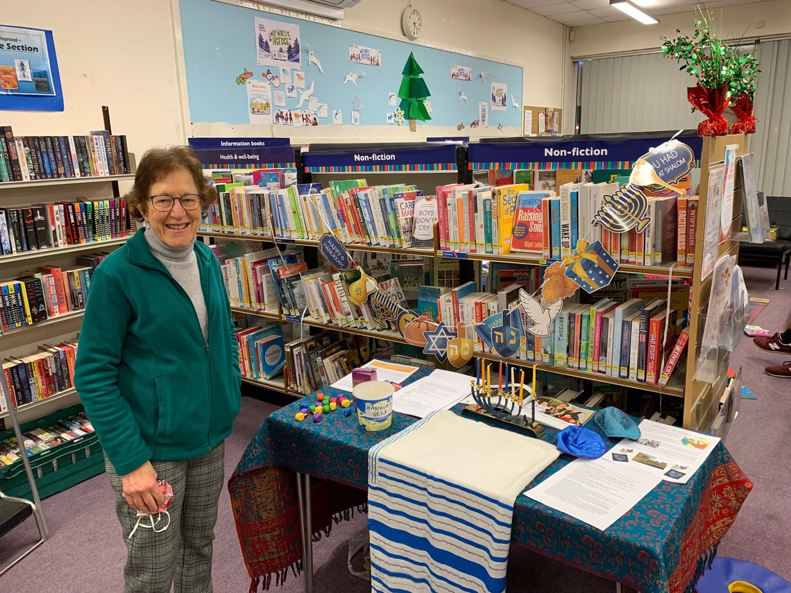 Christmas 2021 - Chanukah display with Yvette