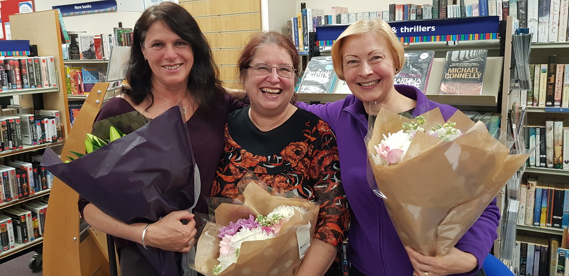Diana, Linda and Dawn Helps with Flowers AGM 2019