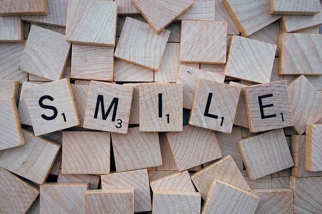 Scrabble Letters Spelling Smile