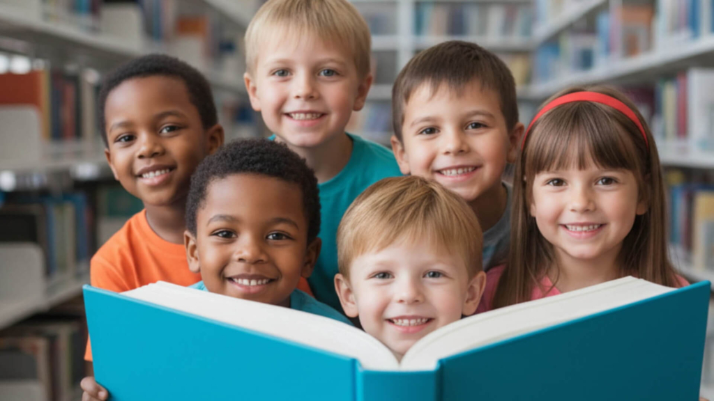 Children-smiling-book Rhymetime Children Sat Clapping Generated Image August 30, 2025 2 22pm